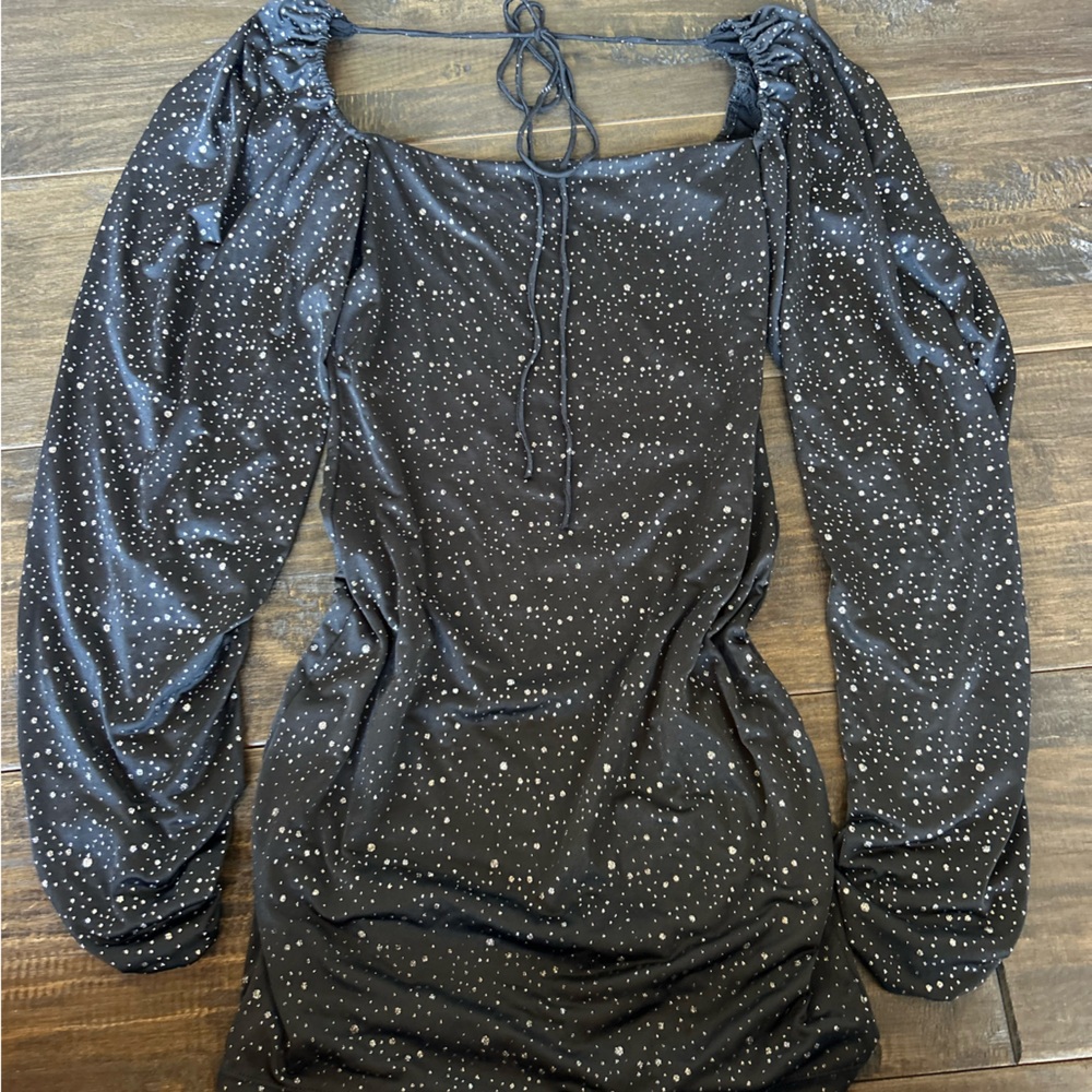 Lucy in the Sky Black Dress with Silver Accents - Picture 4 of 4
